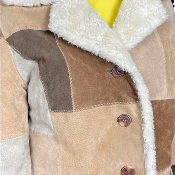 Vintage women’s y2k suede patchwork coat! - Picture 2 of 4